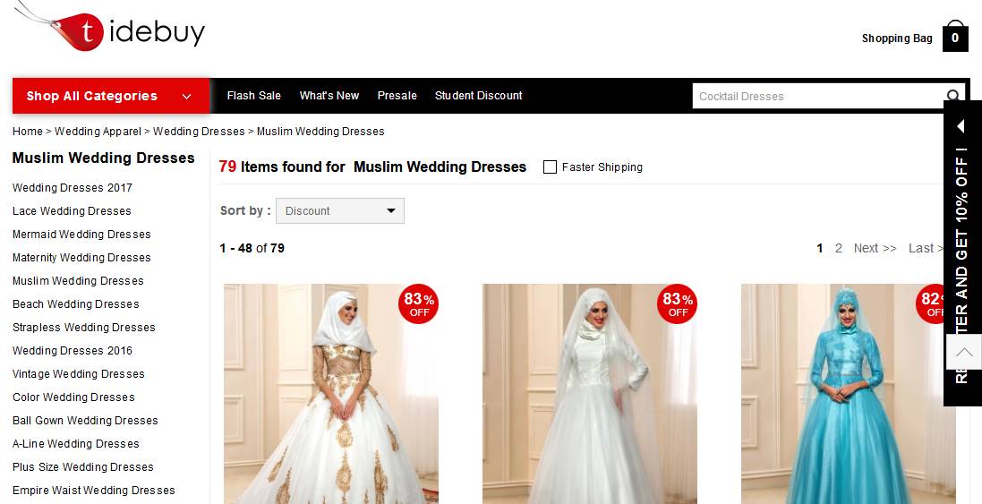 Abiti da sposa musulmani su Tidebuy